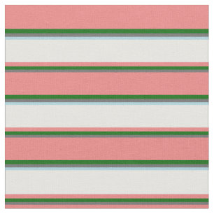 Tela Gris, verde, coral claro, crema de menta y azul cl