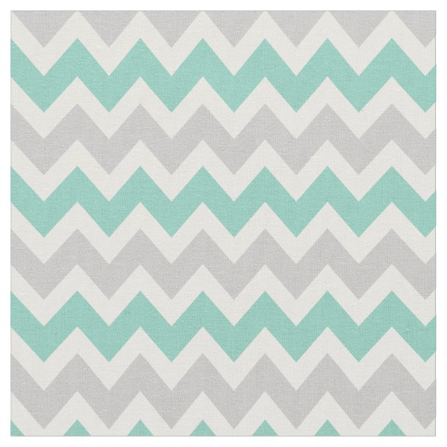 Tela Gris y Aqua Chevron moderno (De cerca)