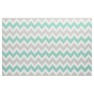 Tela Gris y Aqua Chevron moderno a gran escala