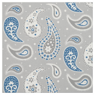 Tela Gris y azules marinos del modelo de Paisley