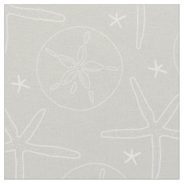 Tela Gris y blanca concha Starfish y Dólar de arena