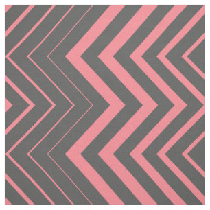 Tela Gris Y Rosa Zigzag Chevron