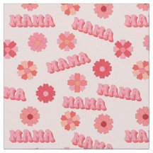 Groovy Hippy Mama Pink Text Word & Flowers