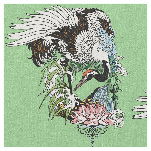 Tela Grúa japonesa en el jardín (De cerca)