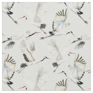 Tela Grulla blanca gran ave salón chinoiserie Oriental