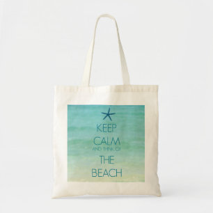 TELA GUARDE LA CALMA Y PIENSE EN EL BOLSO DE LA PLAYA