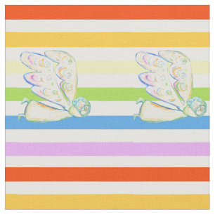 Tela Guardian Angel Rainbow Stripe Material de arte