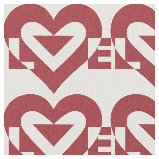 Tela Guay Love Graphic, Burgandy (De cerca)