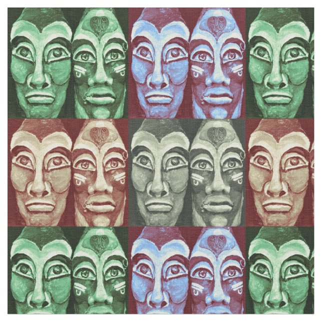Tela Guerreros mayas - Avant-Garde moderno de moda (De cerca)