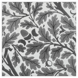 Tela Guillermo Morris Hojas de roble, gris / gris y bla