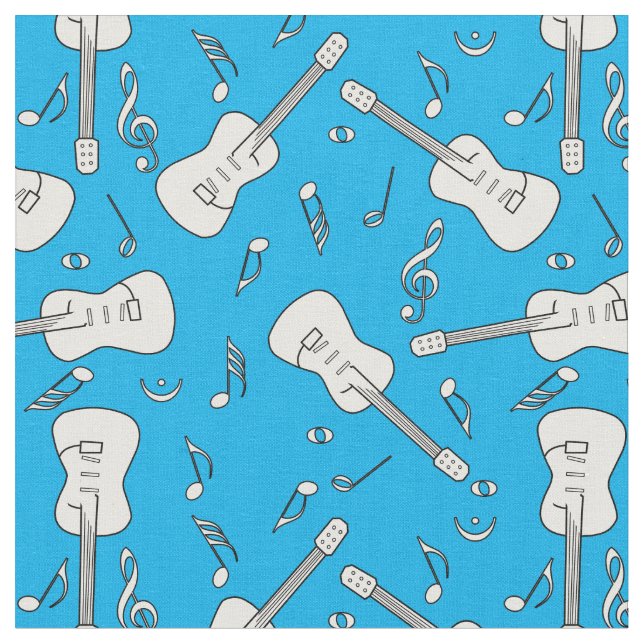 Tela Guitar Lines Music Notes (De cerca)
