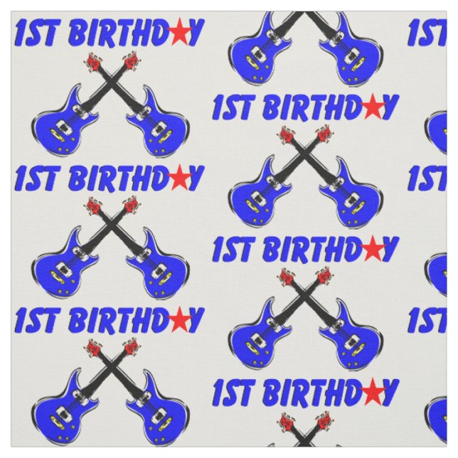 TELA GUITARRA ELÉCTRICA PRIMER CUMPLEAÑOS (Retal)