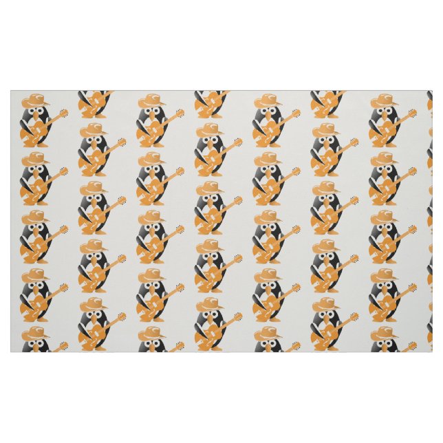 Tela Guitarrista pingüino ("Cuarto gordo" (fat quarter))