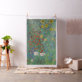 Tela Gustav Klimt - Jardín de campo con girasoles