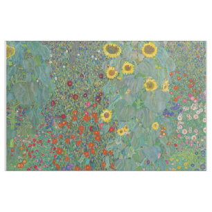 Tela Gustav Klimt - Jardín de campo con girasoles