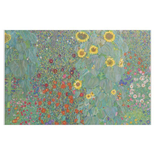 Tela Gustav Klimt - Jardín de campo con girasoles (Yarda)