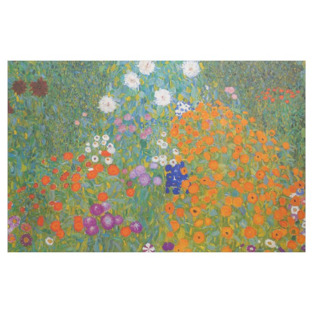Tela Gustav Klimt - Jardín de flores (Yarda)
