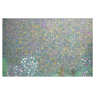 Tela Gustav Klimt - Rosebushes bajo los árboles