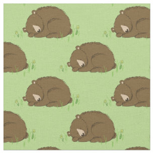 Tela Habitación de bebé con acuarela de oso y animales 