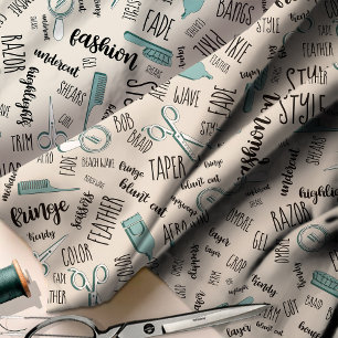 Tela Hair Stylist Text and Tools Verde azulado1 ID749