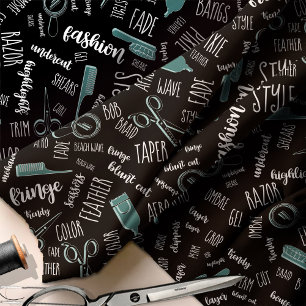 Tela Hair Stylist Text and Tools Verde azulado2 ID749