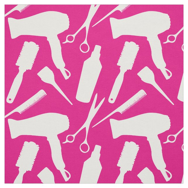 Tela Hairstylist Salon Fuchsia Herramientas de estilo r (Retal)