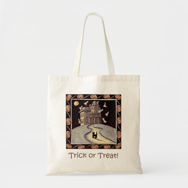 Tela Halloween 3 -- Bolso del truco o de la invitación (Frente)