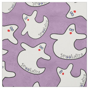 Tela Halloween Cute Diva Ghost Random Pattern Purple BG