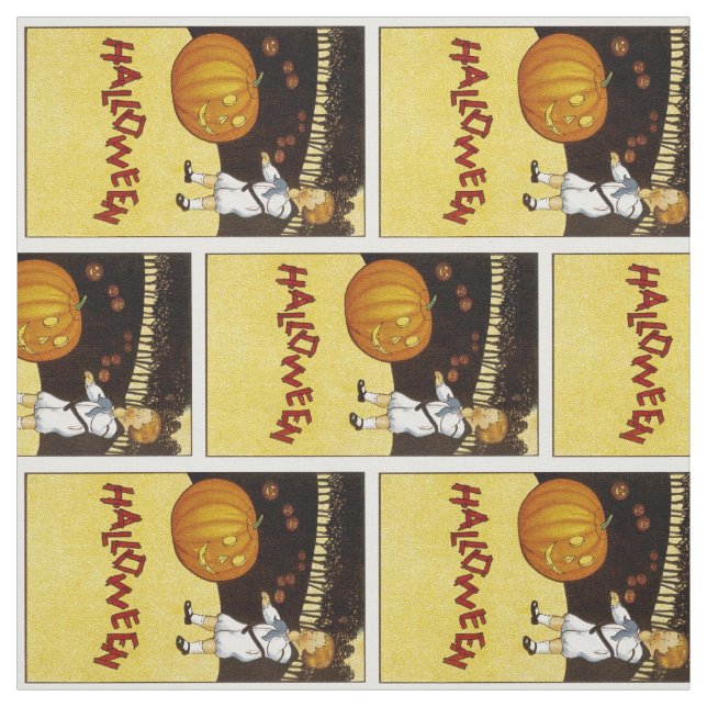 Tela Halloween del Parche de Calabaza Jack o'Lantern (Retal)