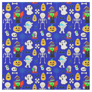 Tela Halloween diseña iconos en azul