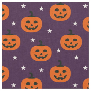 Tela Halloween espeluznante Jack O Lanterns & Stars