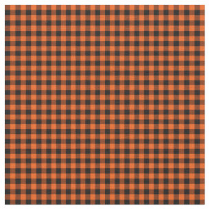 Tela Halloween Gingham 01-Naranja-tela negra