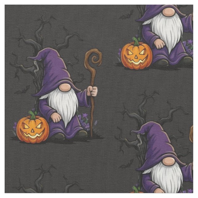 Tela Halloween Gnome Fabric (De cerca)