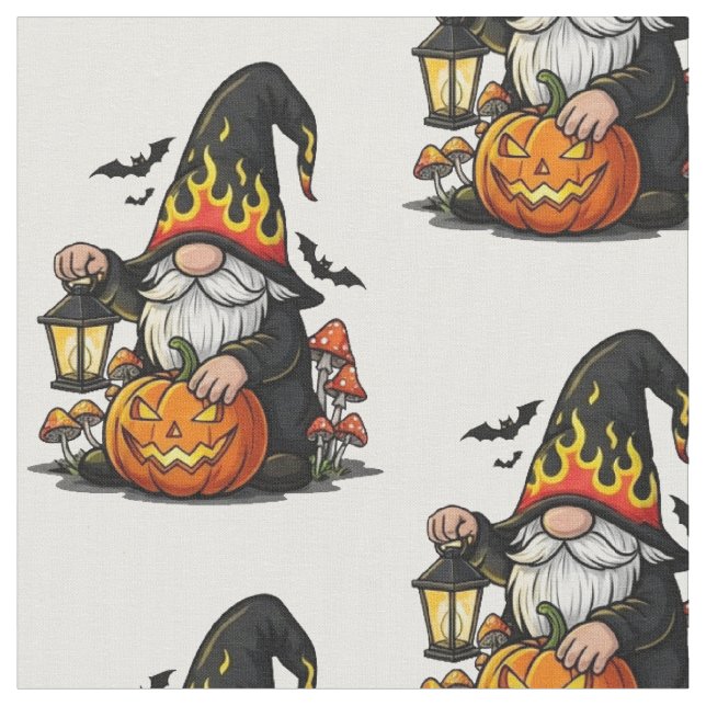 Tela Halloween Gnome Fabric (De cerca)