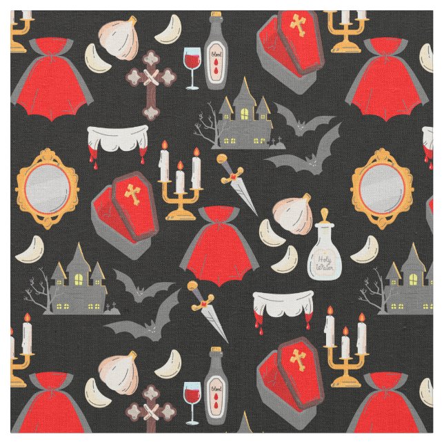 Tela halloween gothic vampire garlic holy water fangs (De cerca)