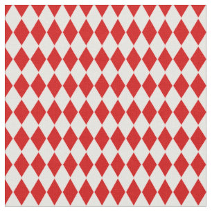 Tela halloween harlequin jester blanco rojo