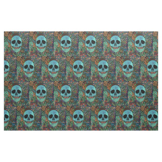 Tela Halloween Hippie Skull Thunder_Cove ("Cuarto gordo" (fat quarter))