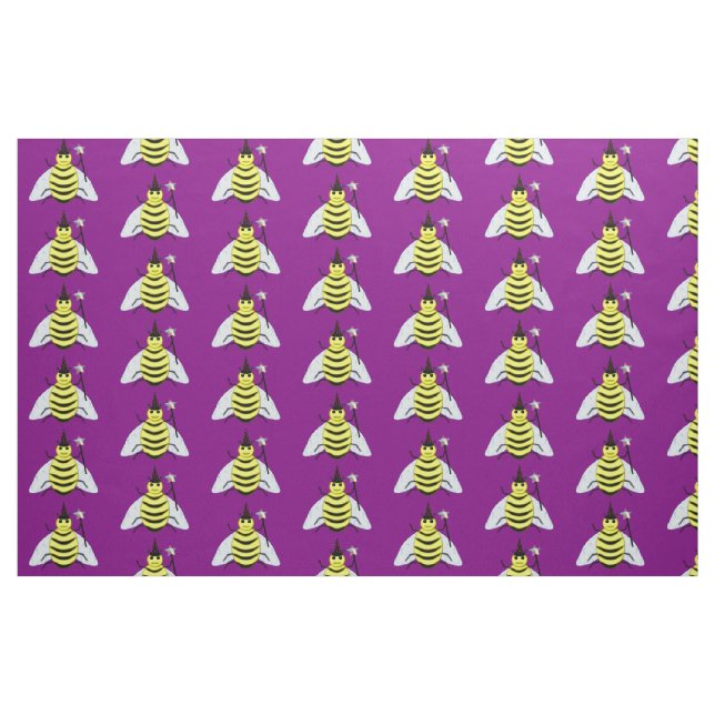 Tela Halloween Magic Bee Wizard Purple ("Cuarto gordo" (fat quarter))