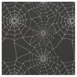 Tela Halloween Pattern Black and White Spider Web
