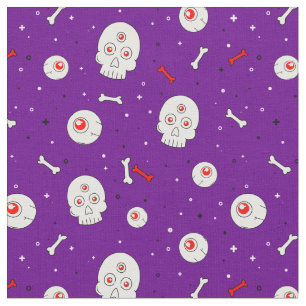 Tela Halloween se burla de bolas y ojos en morado