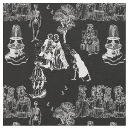 Tela halloween skeleton toile rococo antiguo cráneo