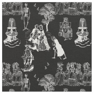 Tela halloween skeleton toile rococo antiguo cráneo