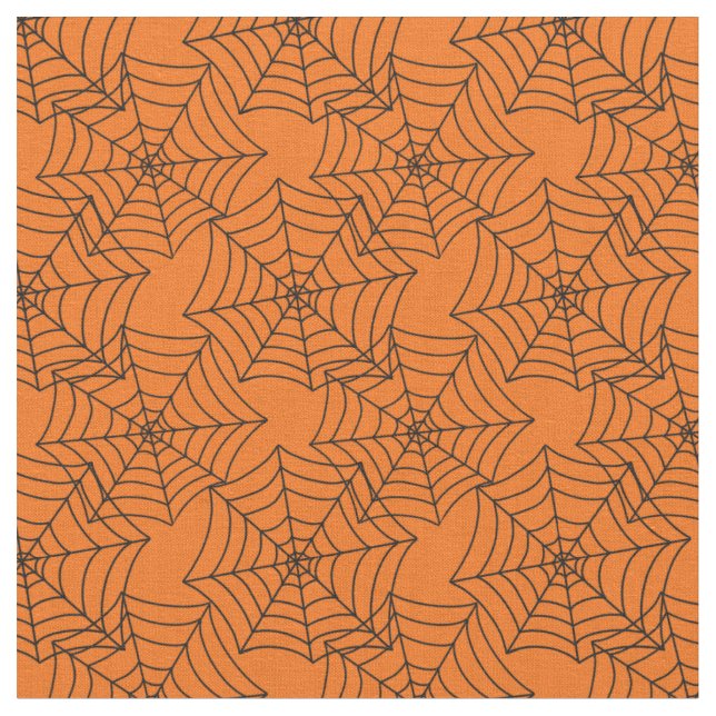 Tela Halloween Spider Naranja web (De cerca)