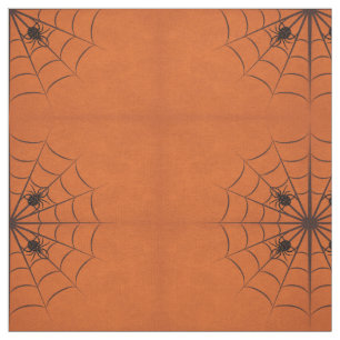Tela Halloween Spider Web Combed Cotton Fabric