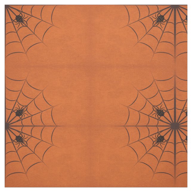 Tela Halloween Spider Web Combed Cotton Fabric (Retal)