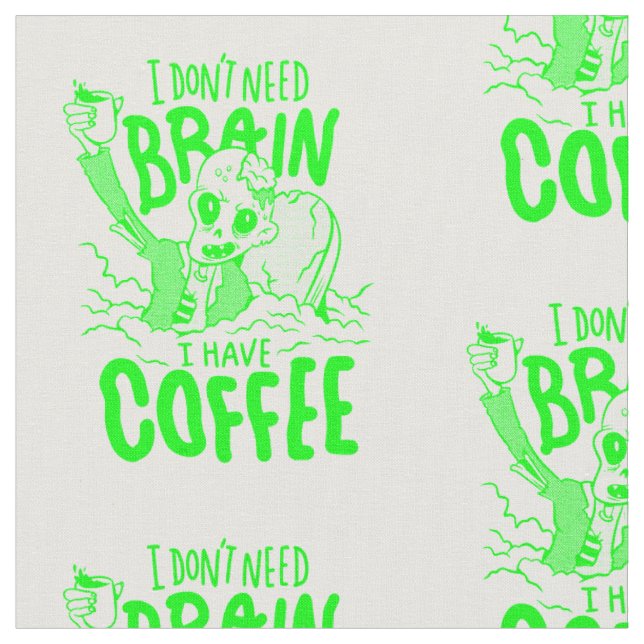 Tela halloween verde ácido café beber zombie (De cerca)