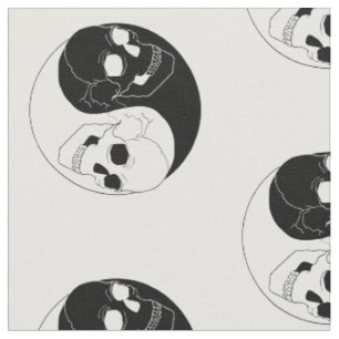Tela halloween yin yang cráneo escalofriante gótico