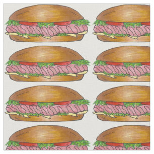 Tela Ham Cheese Sub Hoagie Submarine Sandwich Fabric