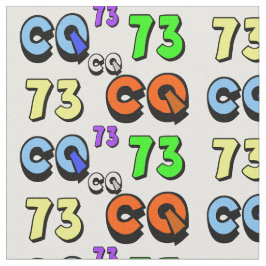 Tela Ham Radio Fabric 73 y CQ