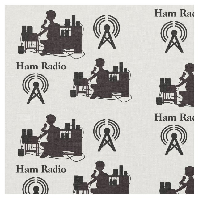 Tela Ham Radio Operator Fabric con Rótulo de llamadas  (De cerca)